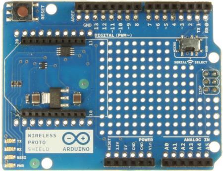 Wireless Proto Shield Επιτρέπει στον Arduino να επικοινωνήσει ασύρματα με χρήση ενός Xbee module.