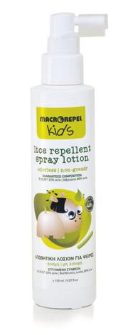 ΑΝΤΙΦΘΕΙΡΙΚΗ ΠΡΟΣΤΑΣΙΑ LICE REPELLENTS Απωθητική λοσιόν για ψείρες Λοσιόν καθημερινής χρήσης για αποτελεσματική απώθηση των ψειρών από το τριχωτό της κεφαλής για έως και δύο ημέρες από την εφαρμογή,