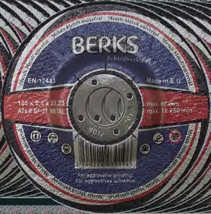 12-199-008 Φ180mm X 2,5mm 12-199-009 Φ230mm X 3,0mm Κωδικός BERKS ΤΡΟΧΟΙ