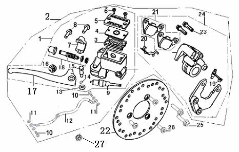 F05 FRONT DISK BRAKE stop switch, 1 45400BMBTB30 CYLINDER COMP. 1 disc brake 2 45000J4FTRN0 DISC BRAKEASSY,FR.