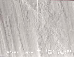 Παρατηρήθηκαν και πάλι μεταφορά και συσσώρευση Al 2 O 3 (λευκό χρώμα), καθώς και χαραγές εκτριβής από την ολίσθηση