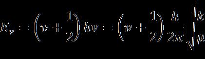 ΣΥΧΝΟΤΗΤΕΣ Επίλυση με τη βοήθεια της εξίσωσης Schroedinger, δίνει τις ακόλουθες τιμές για την ενέργεια: υ είναι ο δονητικός κβαντικός αριθμός k