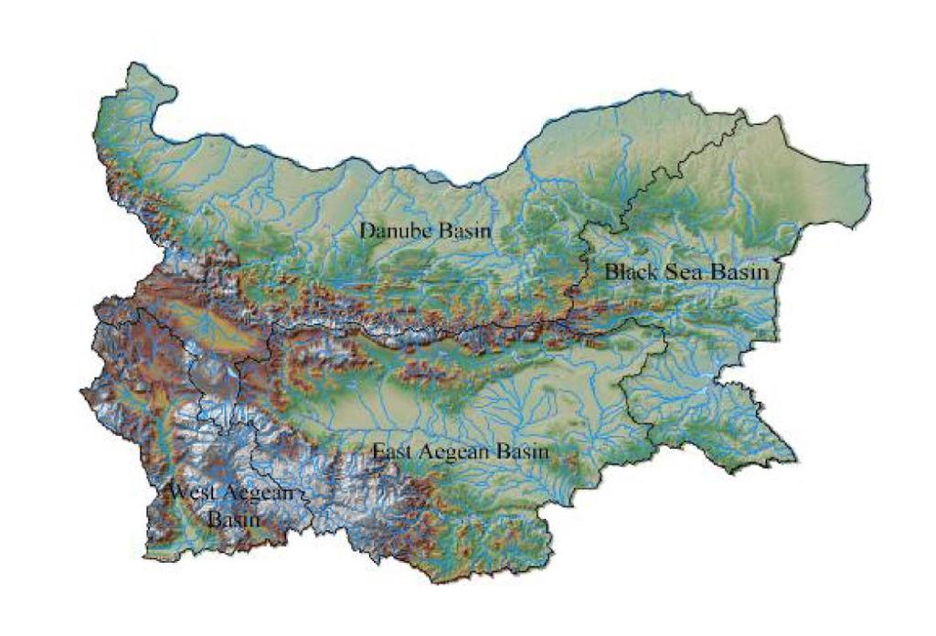 Σχήμα 6-1 Περιοχές Λεκάνης Απορροής Ποταμού (River Basin Districts) της Βουλγαρίας Από αυτές, το βουλγαρικό τμήμα της διασυνοριακής λεκάνης του