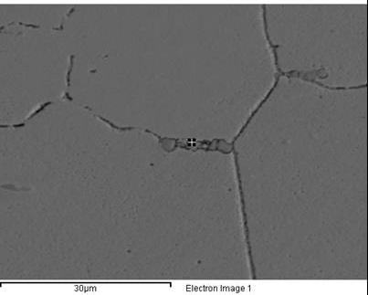 Σημειακή χημική ανάλυση M 6 C zipperlike Element Weight% Al K 0.49 Ti K 46.13 Cr K 7.57 Co K 2.70 Ni K 14.41 Nb L 2.10 Mo L 25.80 W M 0.