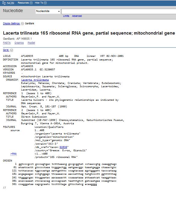 Βάσεις δεδοµένων 1. entry name, locus name or identifier (ID): Κ ά θ ε αλληλουχία έχει ένα και µοναδικό ID 2.