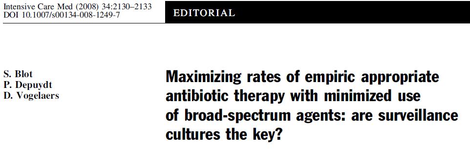 8. Η Αξία των Καλλιεργειών Αποικισμού The Value of Surveillance Cultures in the ICU After reviewing 15 studies it seems: Yes! Γιατί?