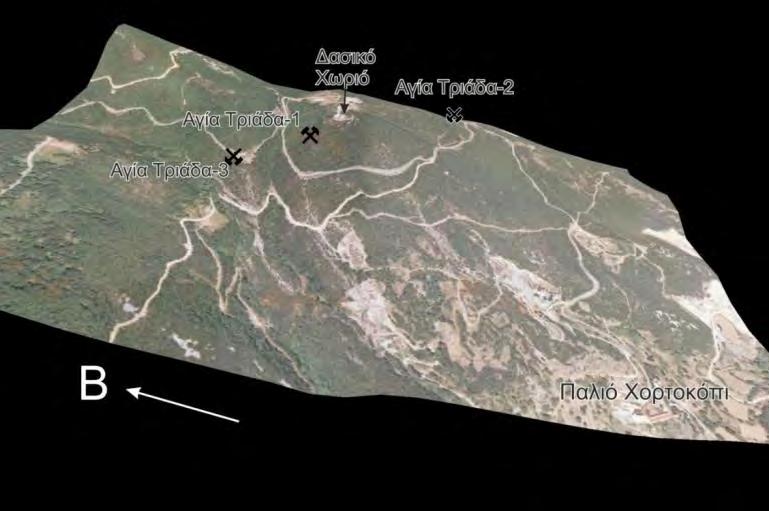 8.2 Μεταλλευτική Περιοχή Αγίας Τριάδας 8.2.1 Γεωγραφική Τοποθέτηση Η μεταλλευτική περιοχή της Αγίας Τριάδας βρίσκεται 3.