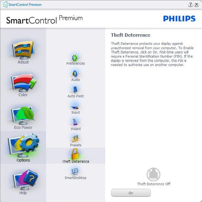 το αναπτυσσόμενο μενού Plug In (Πρόσθετα). Options>Input (Επιλογές>Είσοδος) - Θα είναι ενεργή μόνο όταν έχετε επιλέξει Input (Είσοδος) από το πτυσσόμενο μενού Options (Επιλογές).