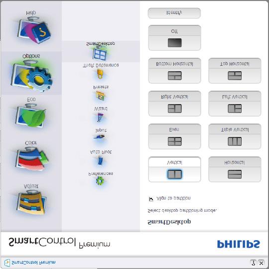 3. Βελτιστοποίηση εικόνας Premium και επιλέξτε SmartDesktop από τις Options (Επιλογές).