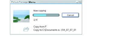 Μετά την αντιγραφή όλων των εικόνων στον υπολογιστή, εκτελείται το [Picture Package Viewer].
