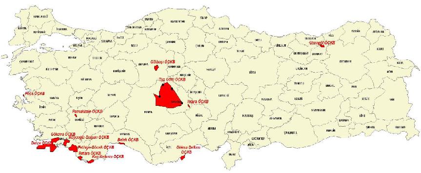 50 Χάρτης Δ.5 Οι περιοχής υπό καθεστώς «Ειδικής Προστασίας» στην Τουρκία Πηγή : Υπουργείο Περιβάλλοντος και Δασών Στον χάρτη Δ.