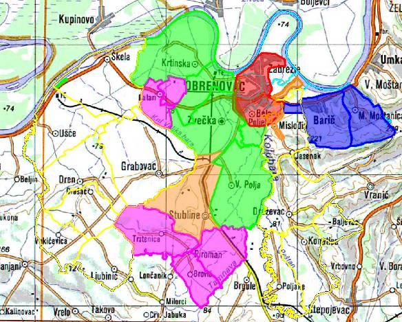 Боја Година Месна заједница Напомена 2007. Мала Моштаница, Барич, Мислођин (Кованчина, Брђански крај) Већи део Мале Моштанице и Барича 2008.