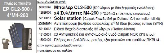 ΒΕΒΙΑΣΜΕΝΗΣ ΚΥΚΛΟΦΟΡΙΑΣ CL2-500 ΣΥΛΛΕΚΤΗΣ 4xM4-260