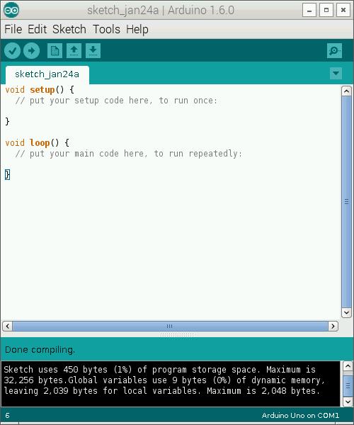 Σχήμα 1.6: Arduino IDE Δημιουργία σκίτσων Ο κώδικας που γράφεται στο Arduino IDE, ονομάζεται σκίτσο (sketch).