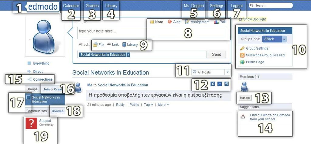 ΓΔΓΓΛΔΡΖ ΟΦΗΑ web 2.0 εξγαιείσλ πνπ ππάξρνπλ θαη ππνζηεξίδνπλ ηε δπλαηφηεηα ελφο ηζηνινγίνπ, απηφ πνπ επηιέρζεθε γηα ηε δηεμαγσγή ηεο δξαζηεξηφηεηαο είλαη ην Edmodo. 3.4.1.