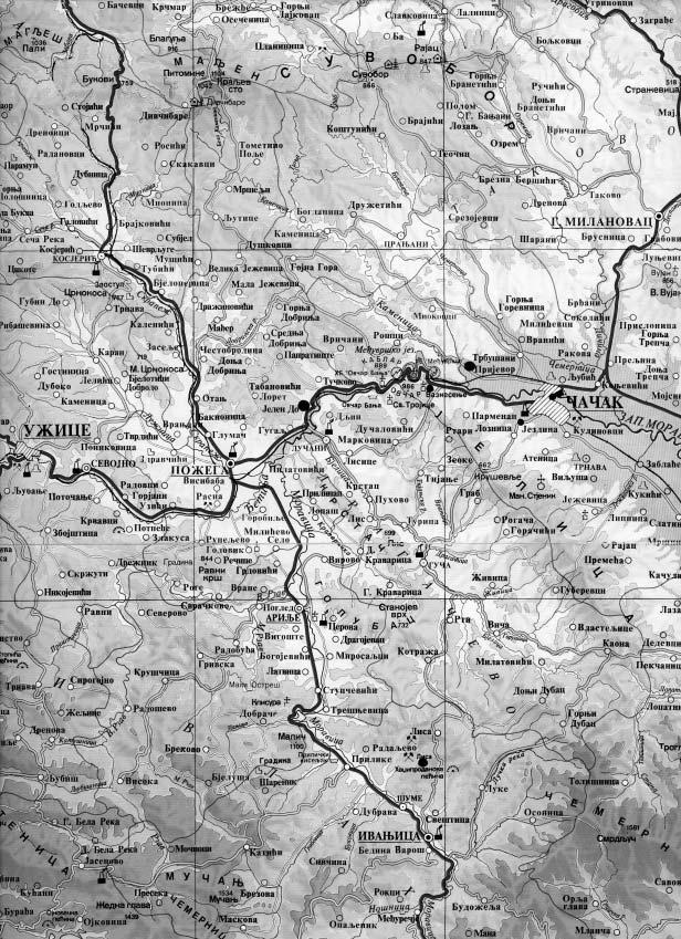 2. ВОЈСКА Јелен До Ртари Негришори Марковица Лиса Градина Пријевор Јездина У Чачку и околини пронађен је релативно велики број војничких натписа.