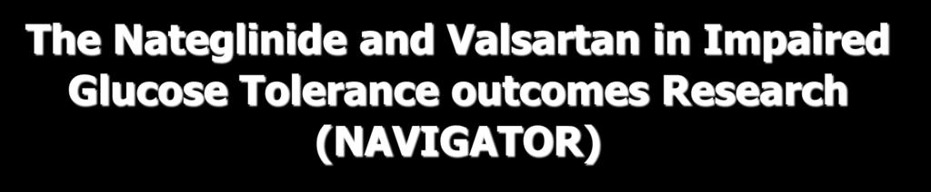 The Nateglinide and Valsartan in Impaired Glucose Tolerance