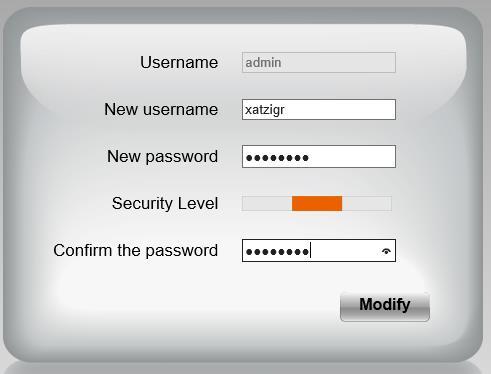 Καταχωρούμε ένα νέο όνομα χρήστη (New Username) και έναν κωδικό πρόσβασης