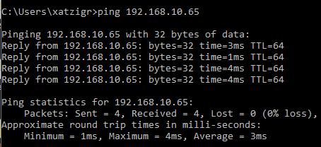 Αν απαντάει η IP που έχουμε ορίσει στην κάμερα τότε η ασύρματη σύνδεση είναι επιτυχής, διαφορετικά σιγουρευόμαστε ότι έχουμε καταχωρήσει τον σωστό κωδικό για το ασύρματο μας δίκτυο.