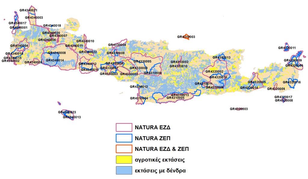 Δίκτυο NATURA 2000 & αγροτικά οικοσυστήματα της Κρήτης Αγροτική γη: 10.