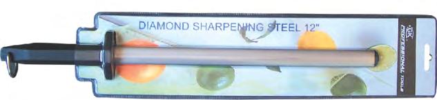 knife 30210 Sharpening Steel Black - 29cm (475) Μασάτης 20, 25, 30cm Ατσάλι: Sandvik 12C27 Σκληρότητα: HRC 57-59 Λαβή: Αντιβακτηριδιακή, Ανθεκτική, Εργονομική