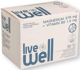 susidarymą. Vitaminas C gerina geležies absorbciją. Vitaminai C, B2, B3, B6, B12 ir folio rūgštis padeda mažinti pavargimo jausmą ir vargį. Vartojimas: sirupą Live Well Ferrum + B12 : 3 6 m.