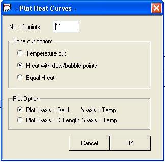 Αποτελέσµατα προσοµοιώσεων και αναφορές ii. Heat Curves: Βοηθά στη δηµιουργία διαγράµµατος που περιέχει τις καµπύλες θερµότητας για τον επιλεγµένο εναλλάκτη θερµότητας.
