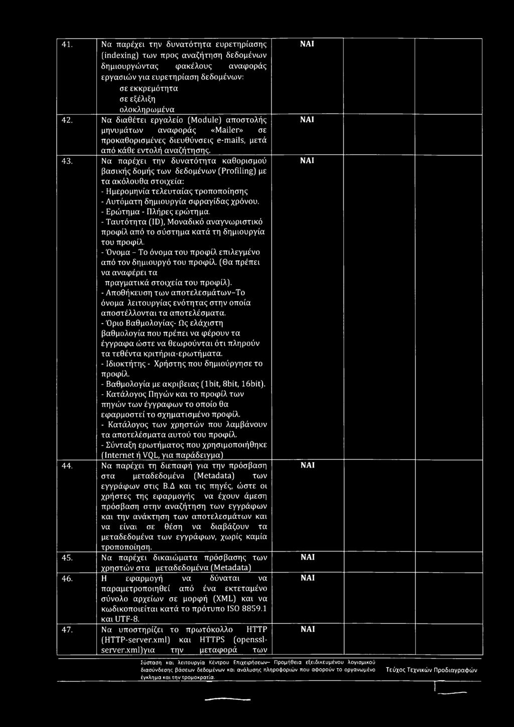 Να παρέχει την δυνατότητα καθορισμού βασικής δομής των δεδομένων (Profiling) με τα ακόλουθα στοιχεία: - Ημερομηνία τελευταίας τροποποίησης - Αυτόματη δημιουργία σφραγίδας χρόνου.