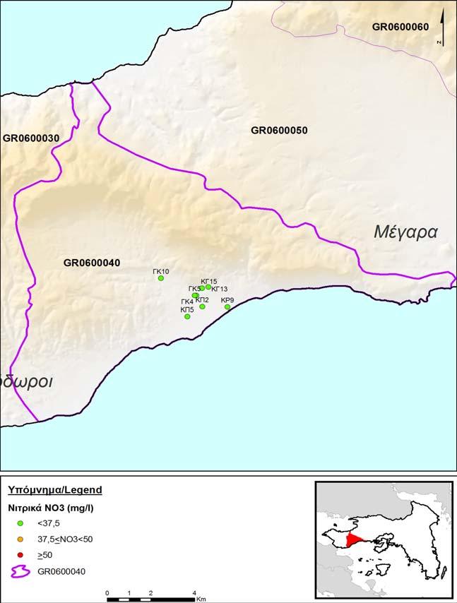 Το πλήθος των υδροσηµείων του συστήµατος µε κακή χηµική κατάσταση είναι επτά (7) ή ποσοστό 88% του συνόλου.