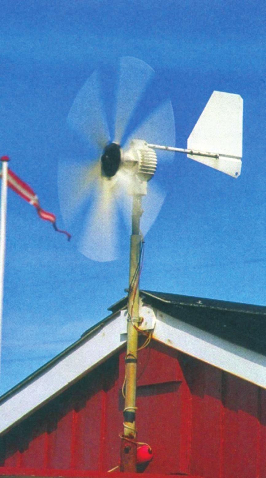 Искористување на енергијата на ветрот во земјоделството Слика 4.3. Ветрена турбина за домашна употреба турбини имаат дијаметар помал од 3m.