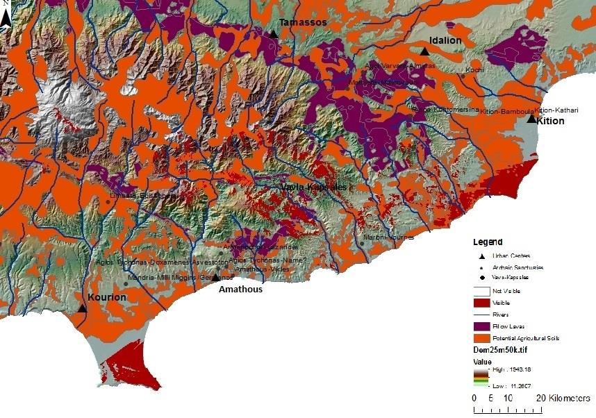 Βάβλα-Καψάλες: Ανάλυση Ορατότητας (Visibility Analysis) Ψηφιακά δεδομένα Τμήμα Γεωλογικής Επισκόπησης, Τμήμα