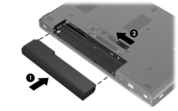 5 Συντήρηση Τοποθέτηση ή αφαίρεση της μπαταρίας ΣΗΜΕΙΩΣΗ Για περισσότερες πληροφορίες σχετικά με τη χρήση της μπαταρίας, ανατρέξτε στον Οδηγό αναφοράς φορητού υπολογιστή ΗΡ.