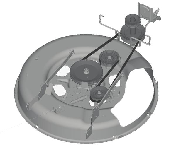 6 R M V Como substituir a Correia de Transmissão do Cortador de Grama REMOÇÃO DA CORREIA DE TRANSMISSÃO DO CORTADOR DE GRAMA 1. Estacionar o trator sobre uma superfície nivelada.