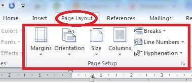 Podešavanje stranice Dokumenti kreirani u Word-u se veoma često štampaju na papiru, pa je neophodno podesiti veličinu stranice papira, orijentaciju papira, margine, prostor za koričenje, položaj