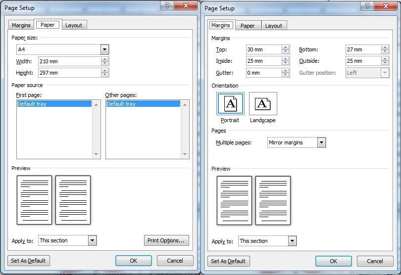 Slika 1 Page Setup komande Klikom na komandu Size dobija se padajuća lista u kojoj je moguće odabrati neki od poznatih formata papira (Letter, A4, A5 ).