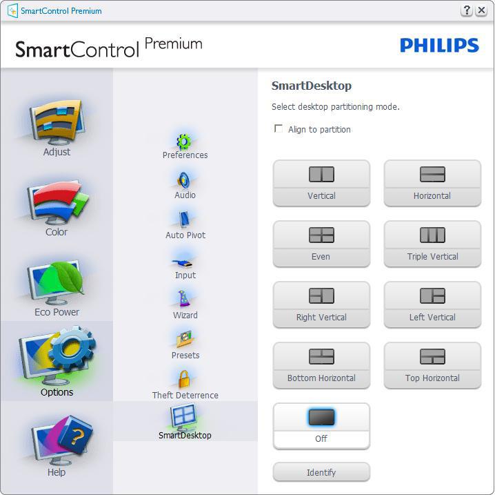 3. Βελτιστοποίηση εικόνας 3.6 Οδηγός SmartDesktop SmartDesktop Το SmartDesktop βρίσκεται στο SmartControl Premium.