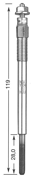 SERIES OF GLOW PLUG (ACTUAL SIZE) YA 01 M 8 x 1 10 Hex