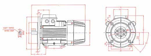 مشخصات ابعادی الکتر وموتورهای تکفاز صنعتی خاز ن