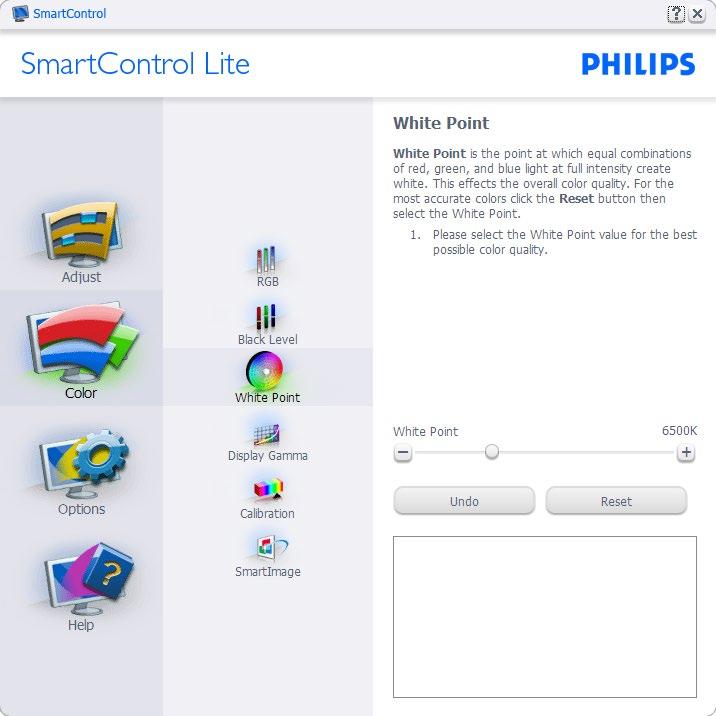 Calibration (Βαθμονόμηση χρώματος) και το SmartImage Lite (Ανατρέξτε στην ενότητα SmartImage