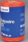 94247095 200 m DeLaval daudzslāņu lente W10 Lentē iestrādāti  Bieži lieto pagaidu elektriskajos ganos.