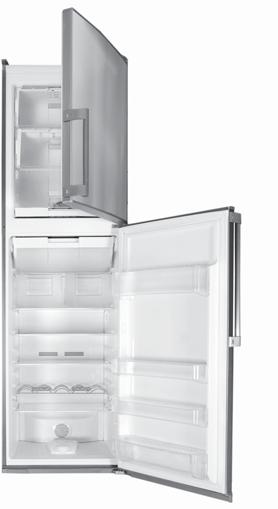 156 POLAR NFE2 320 X Ψυγειοκαταψύκτης 59,5cm, inox Full No Frost (κατάψυξη & συντήρηση) Ανοξείδωτες πόρτες με ειδικό βερνίκι για να μη φαίνονται οι δακτυλιές Καντράν χειρισμού με διακόπτες αφής LCD 