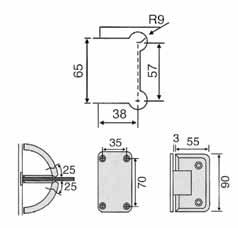 Ορείχαλκος, Ζάμακ Glass-Wall Hinge with Stop