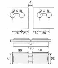 πλάτος φύλλου: 900mm Υλικό: Ζάμακ Glass Frame Hinge Max