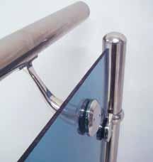 Hand Rail  Steel (SSS) Ρυθμιζόμενο Στήριγμα Γυαλιού για Στρογγυλή