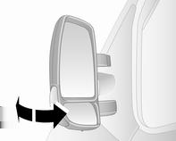 Αναδιπλούμενοι καθρέπτες Θέση στάθμευσης Μπορείτε να αναδιπλώσετε τους εξωτερικούς καθρέπτες ασκώντας μικρή πίεση στο εξωτερικό άκρο του κελύφους, π.χ. όταν θέλετε να σταθμεύσετε σε στενό χώρο.