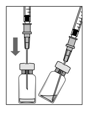 Pri príprave Lucentisu na intravitreálne podanie dodržiavajte, prosím, nasledujúce pokyny: 1. Pred odobratím obsahu sa má dezinfikovať vonkajšia časť gumenej zátky injekčnej liekovky. 2.