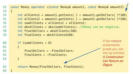 Ορισµός + για Money 52 Υπερφόρτωση == 53 Τελεστής ισότητας, == Επιτρέπει σύγκριση αντικειµένων τύπου Money ήλωση: bool operator ==(const Money& amount1,