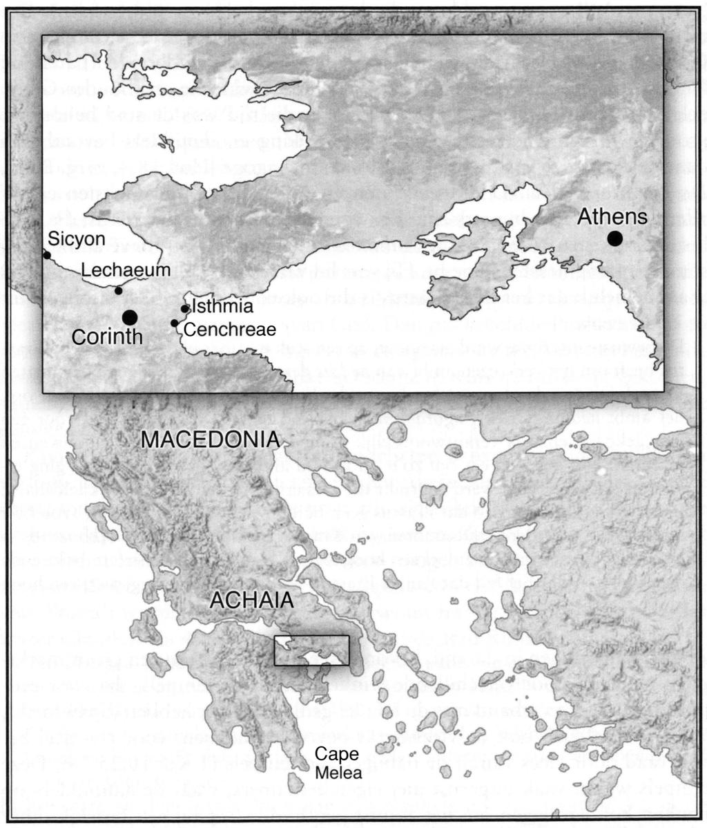 Description of Corinth (8,6,20-23) Corinth had been sacked and laid waste by the Romans in 146 BC. In 44 BC it was refounded as a Roman colony. Strabo visited Corinth in 44 BC and again in 29 BC.