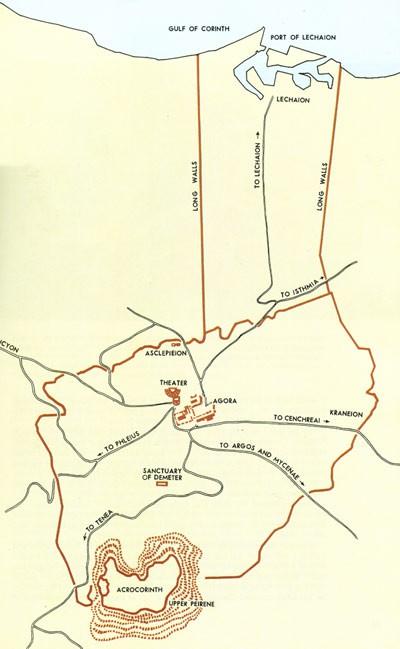 Description of Corinth: The Acrocorinth 21 Τὴν δὲ τοποθεσίαν τῆς πόλεως, ἐξ ὧν Ἱερώνυμός τε εἴρηκε καὶ Εὔδοξος καὶ ἄλλοι καὶ αὐτοὶ δὲ εἴδομεν νεωστὶ ἀναληφθείσης ὑπὸ τῶν Ῥωμαίων, τοιάνδε εἶναι