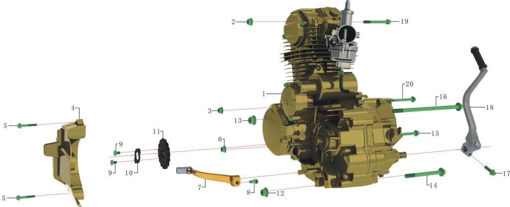 ENGINE ASSY 3 Item Part # Description Req.